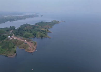 Aerial Drone View of Banswara Lakes and Islands, Rajasthan, India