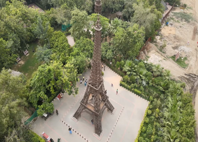 An Aerial Shot of Waste to Wonder Theme Park in New Delhi,India