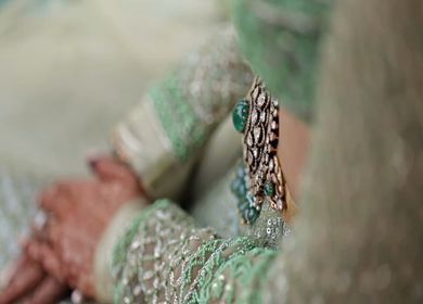 A Shot of an Indian Bride showing her Bridal Jewellery 