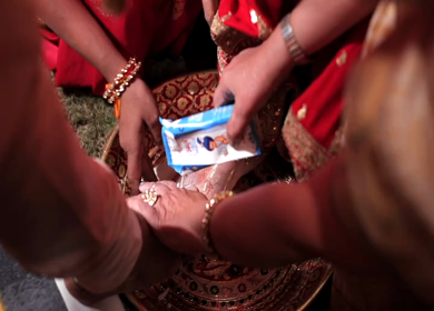 9th February, 2024 : A shot of an Indian Wedding where rituals are being performed in India