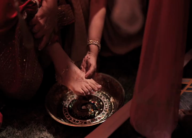 9th February, 2024 : A shot of an Indian Wedding where rituals are being performed in India