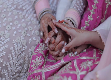 A Slow Motion Shot of an Indian Wedding where rituals are being performed in India