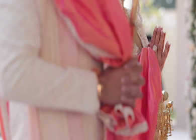 A Slow Motion Shot of an Indian Wedding where rituals are being performed in India