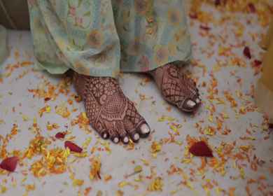 A Slow Motion Shot of an Indian Wedding where rituals are being performed in India