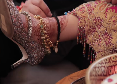 A Slow Motion Shot of an Indian Wedding where rituals are being performed in India