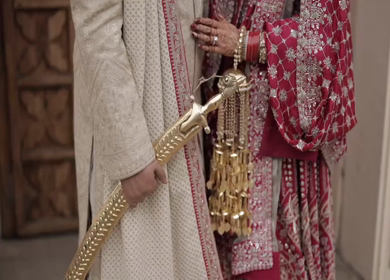 A Slow Motion Shot of an Indian Wedding where rituals are being performed in India