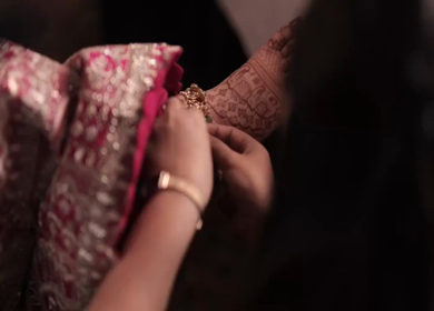 A Slow Motion Shot of an Indian Wedding where rituals are being performed in India