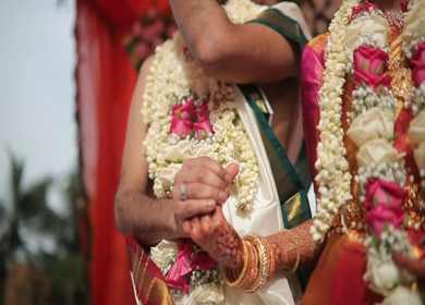 A Slow Motion Shot of Rituals being done with an Indian Couple at their Indian Wedding 