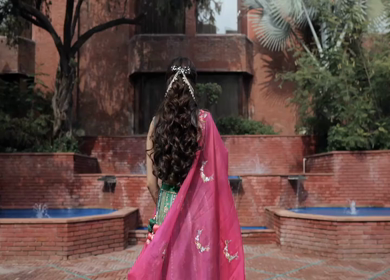 Shot of a beautiful Indian Bride posing for her wedding shoot in India